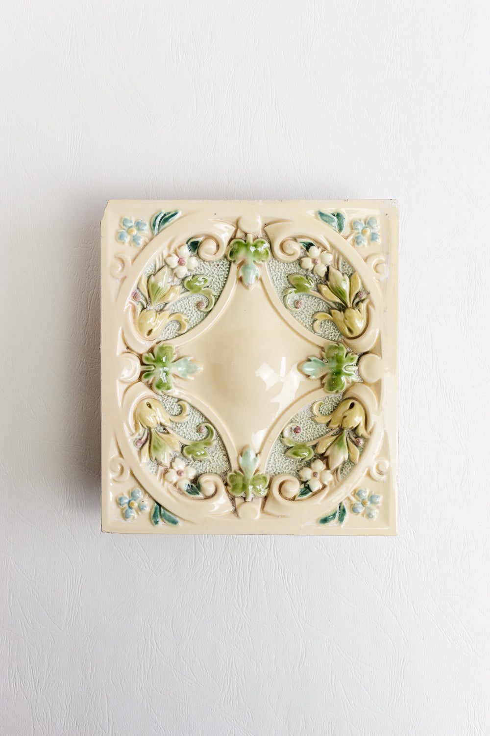antique french faïence stove tile circa 1900