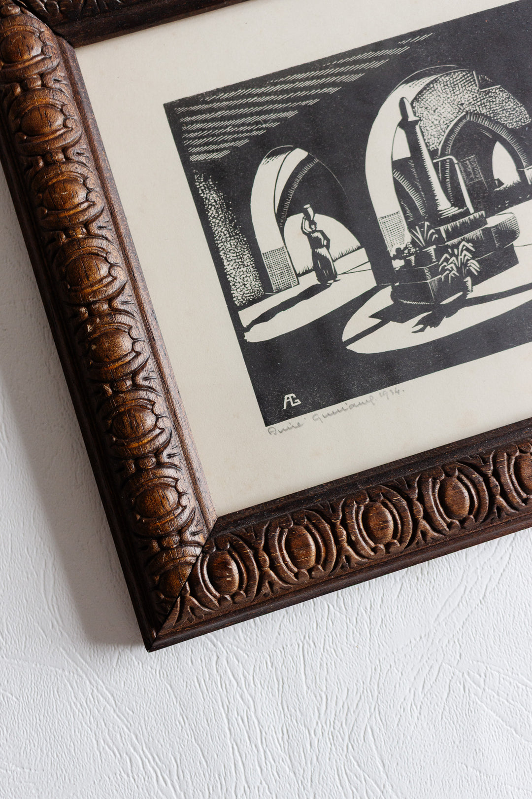 1934 french signed woodblock print
