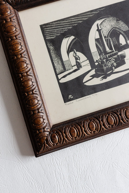 1934 french signed woodblock print