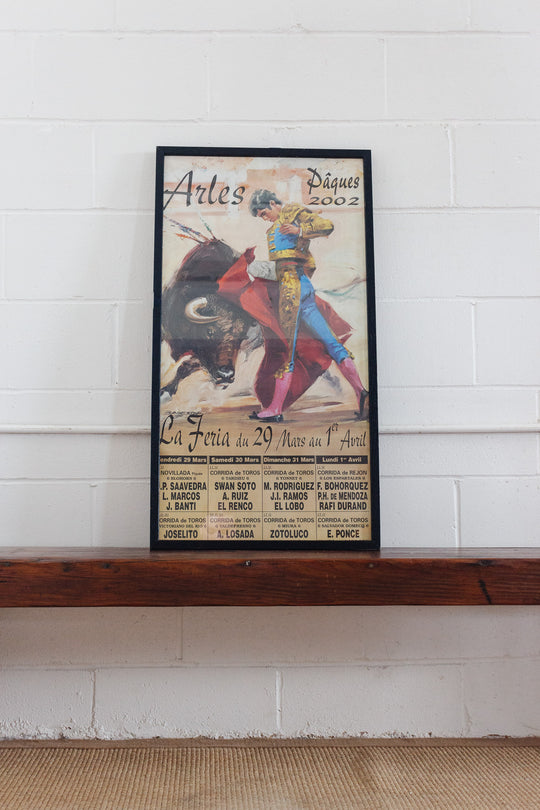 vintage french bullfighting advertising poster, Arles 2002