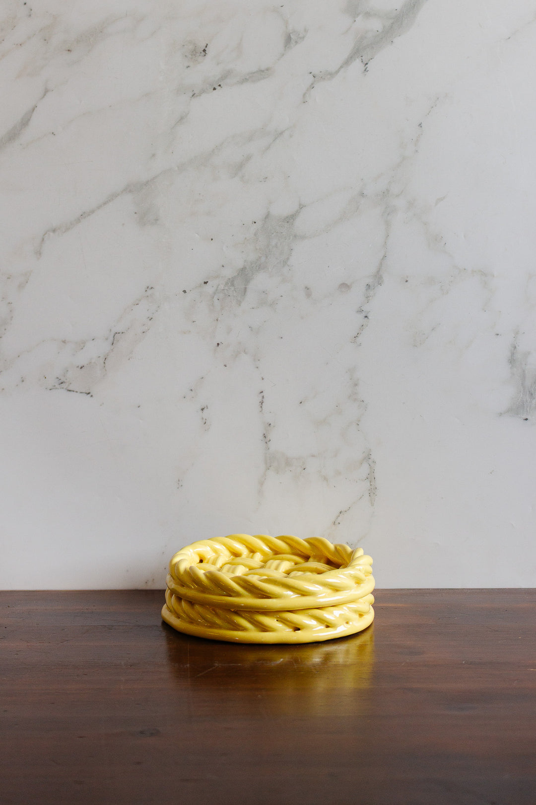 vintage french basketweave ceramic "sous-verre"
