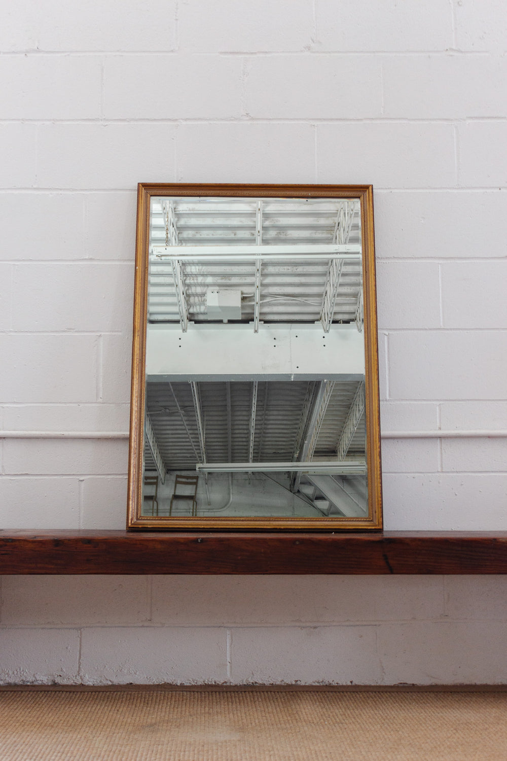 large vintage french gilt wood mirror