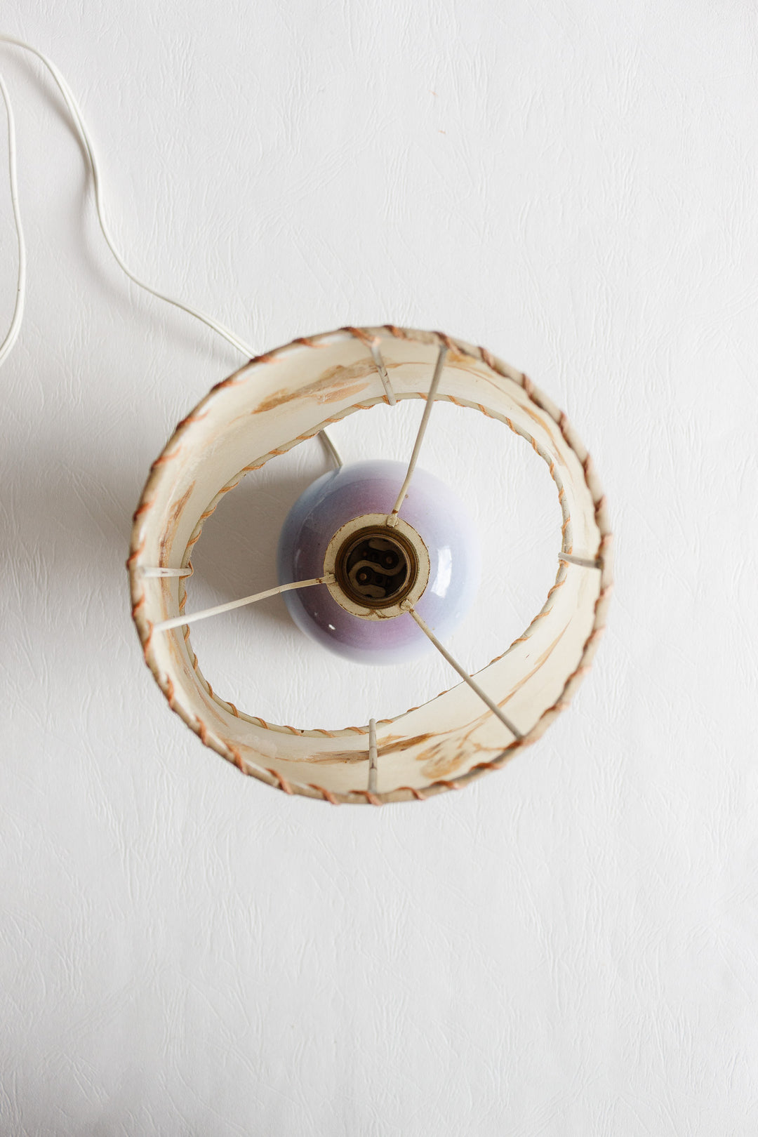 vintage french pottery lamp with dornbush shade