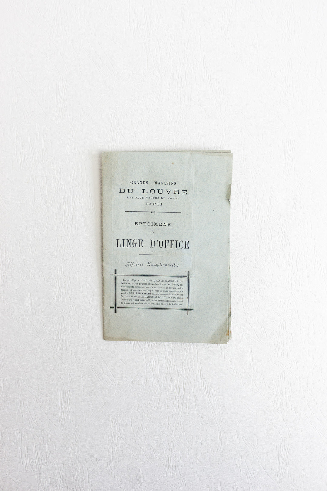 grands magasins du louvre - specimens de linge d'office