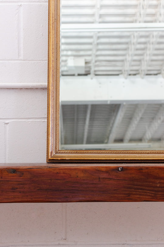 large vintage french gilt wood mirror