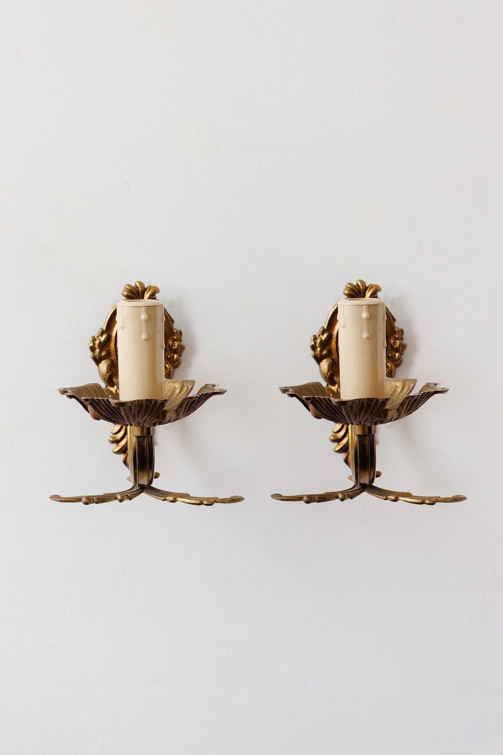 pair of vintage french louis xv wall sconces