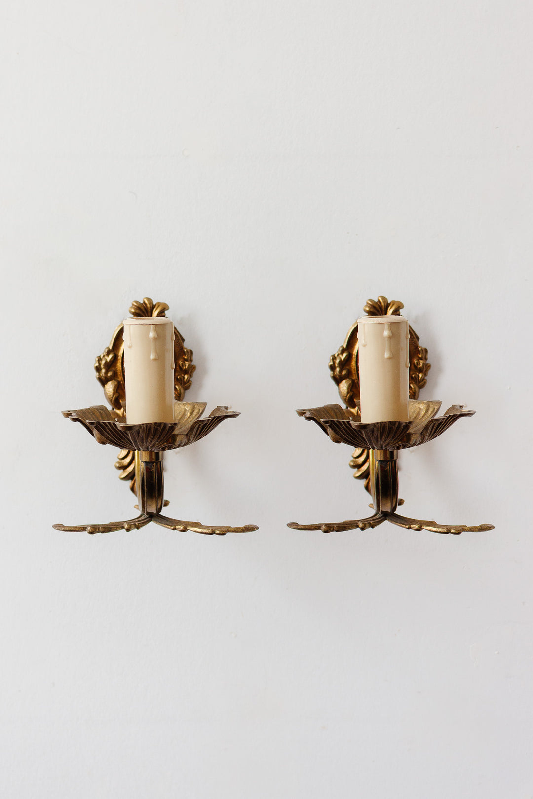 pair of vintage french louis xv wall sconces