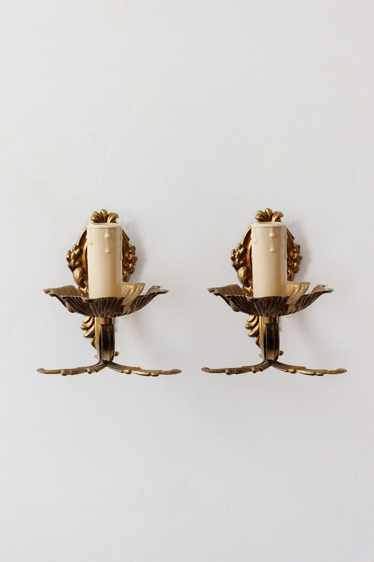 pair of vintage french louis xv wall sconces