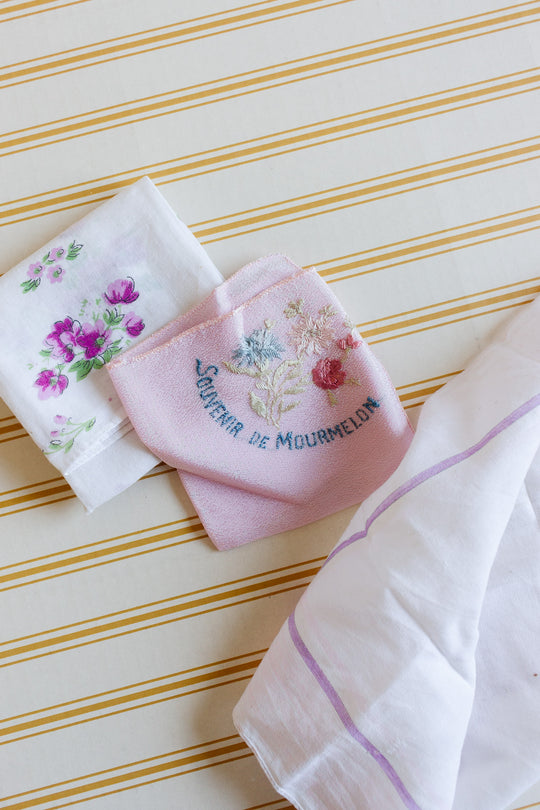 antique french "souvenir de mourmelon hankerchief