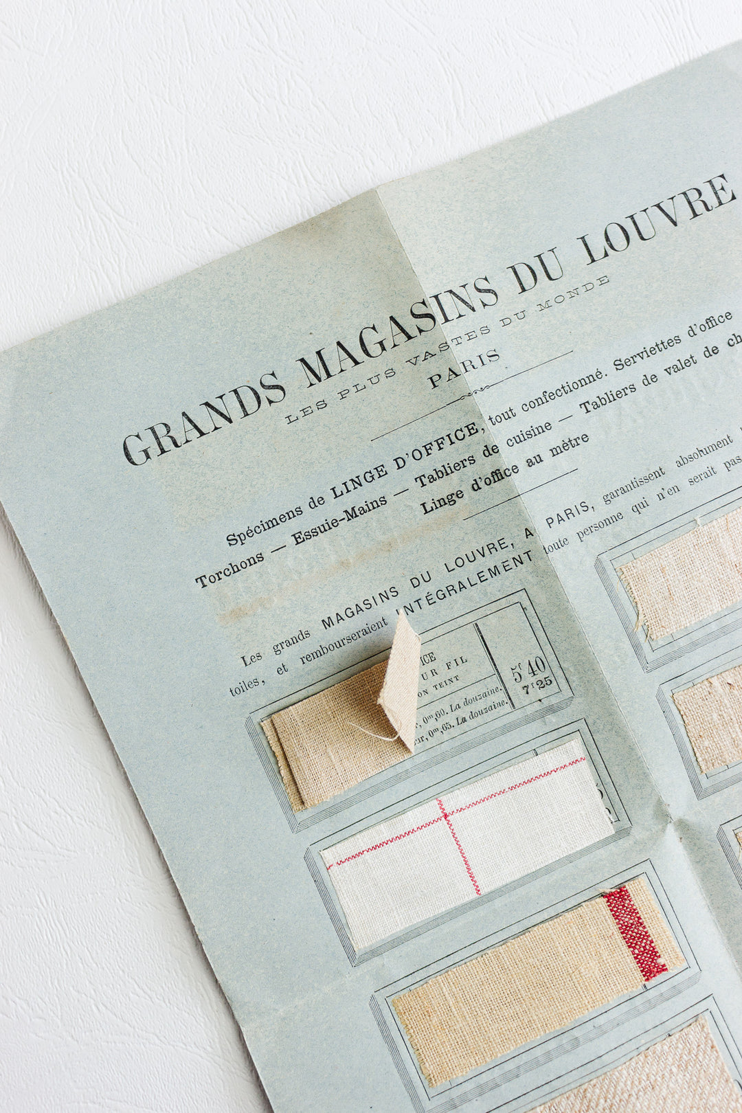 grands magasins du louvre - specimens de linge d'office