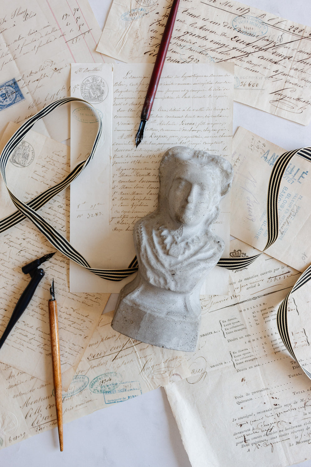 vintage French cast stoneware bust