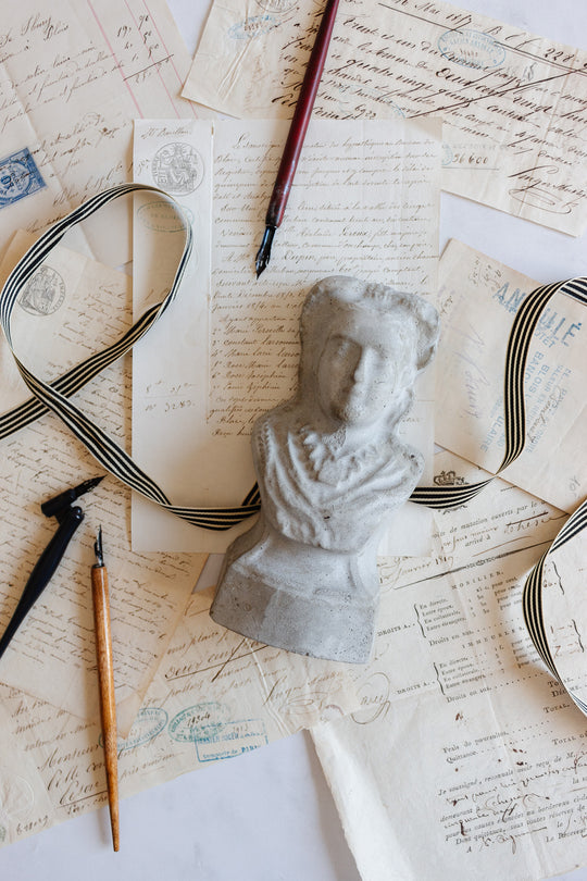 vintage French cast stoneware bust