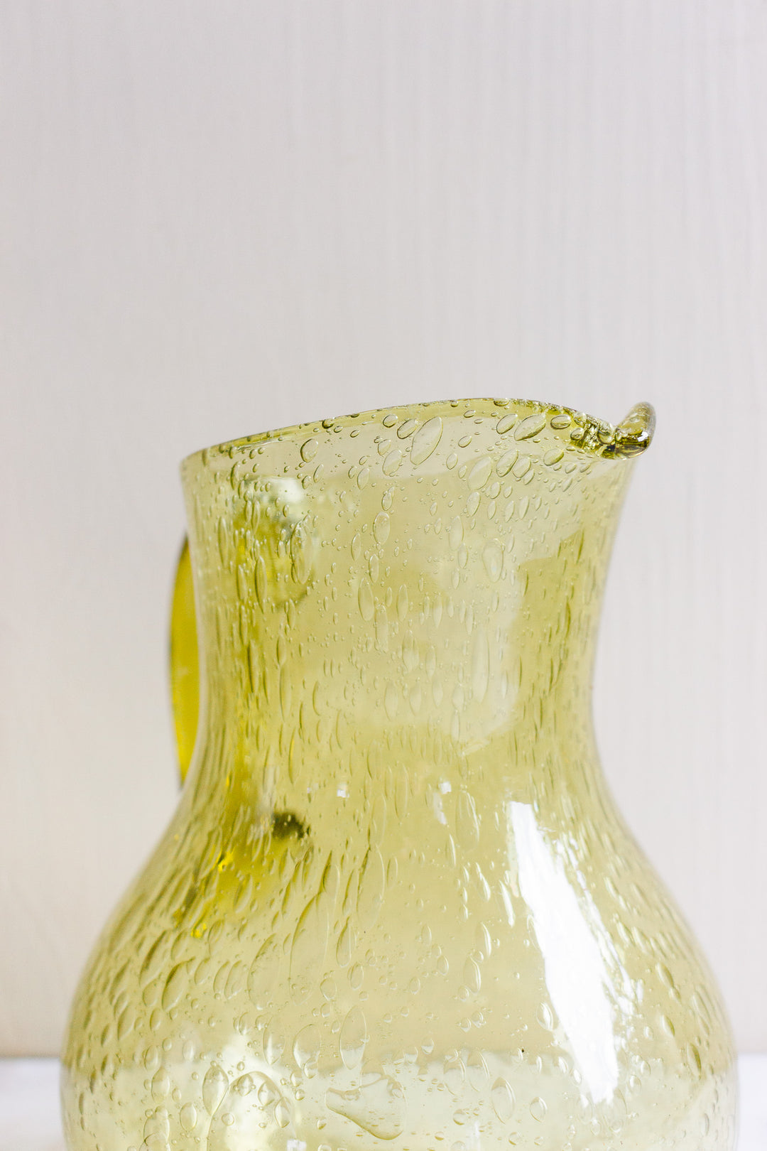 vintage french "verrerie de biot" hand blown pitcher and glasses set