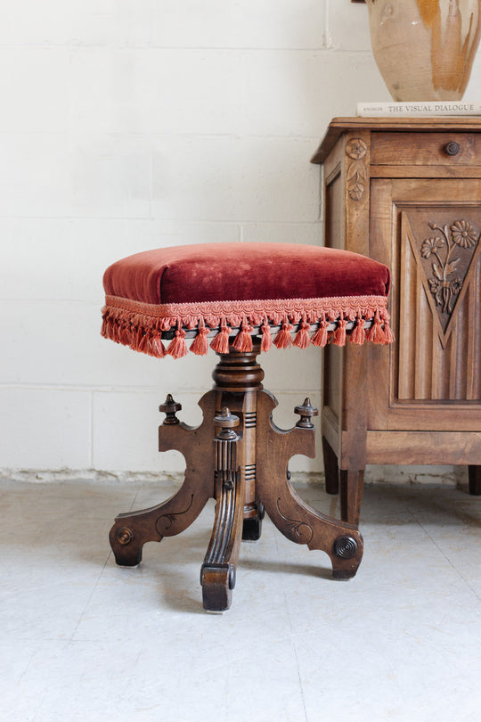 antique victorian eastlake  piano stool
