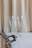vintage French champagne flute glasses, set of four