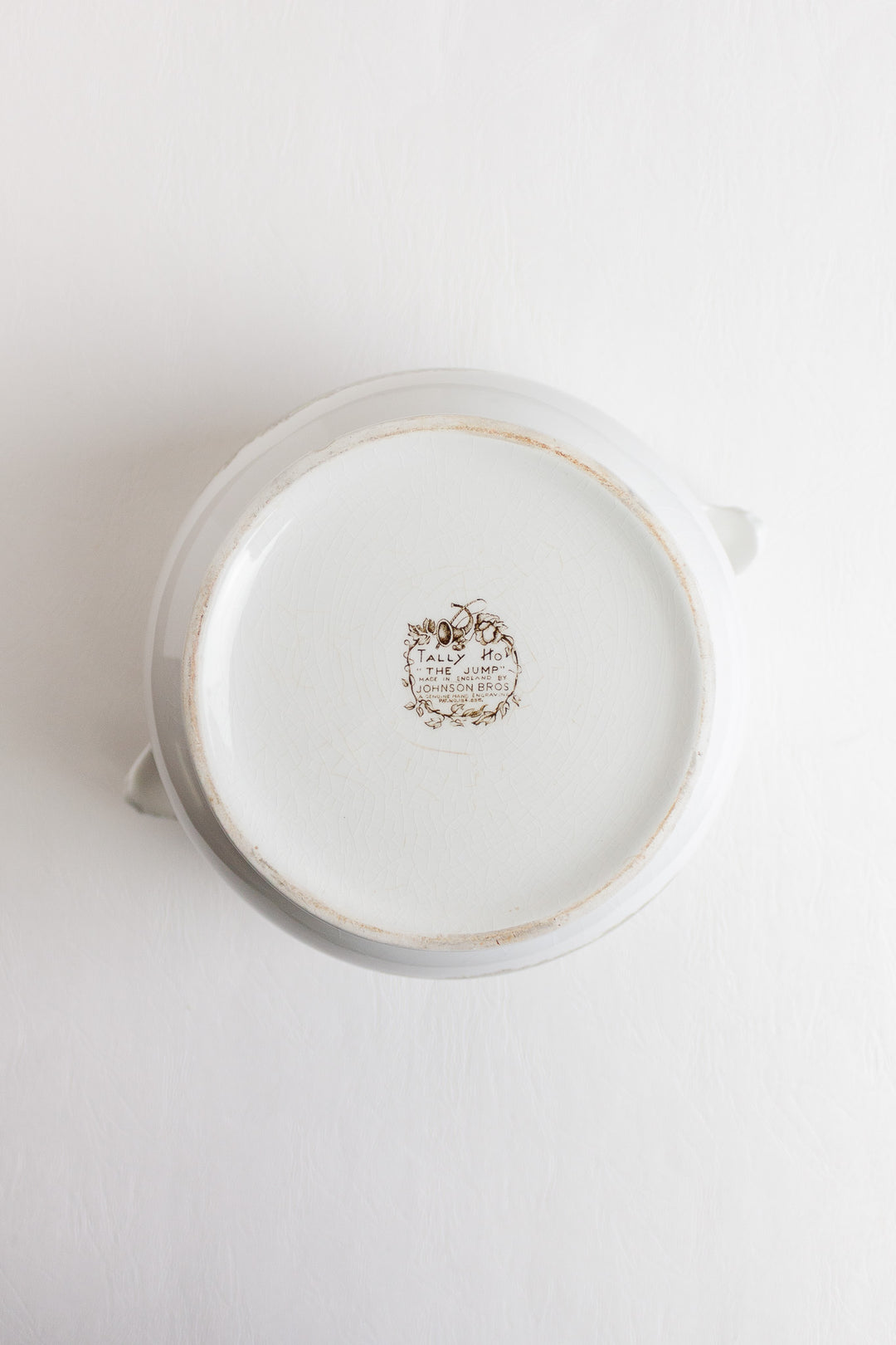 vintage johnson bros tally-ho "the jump" ironstone cachepot