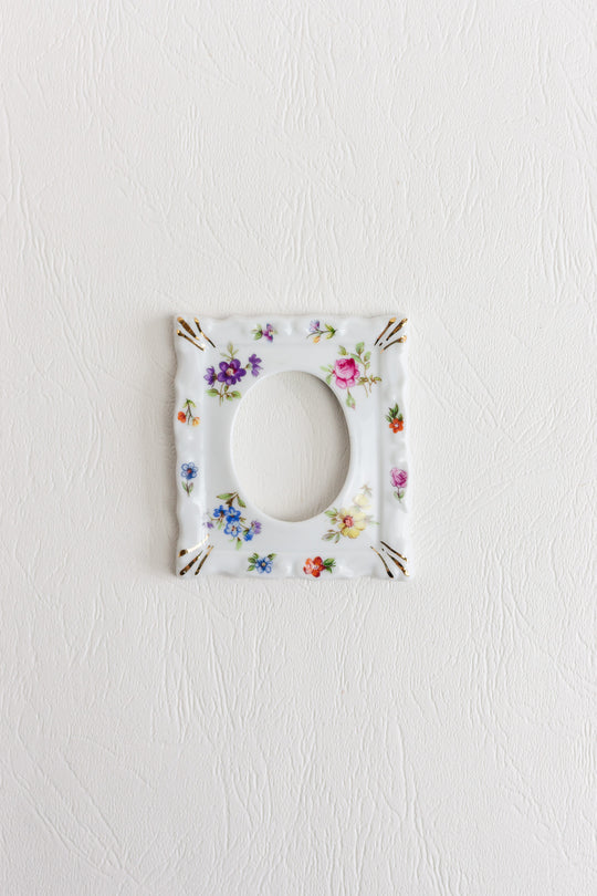 vintage limoges porcelain floral photo frame