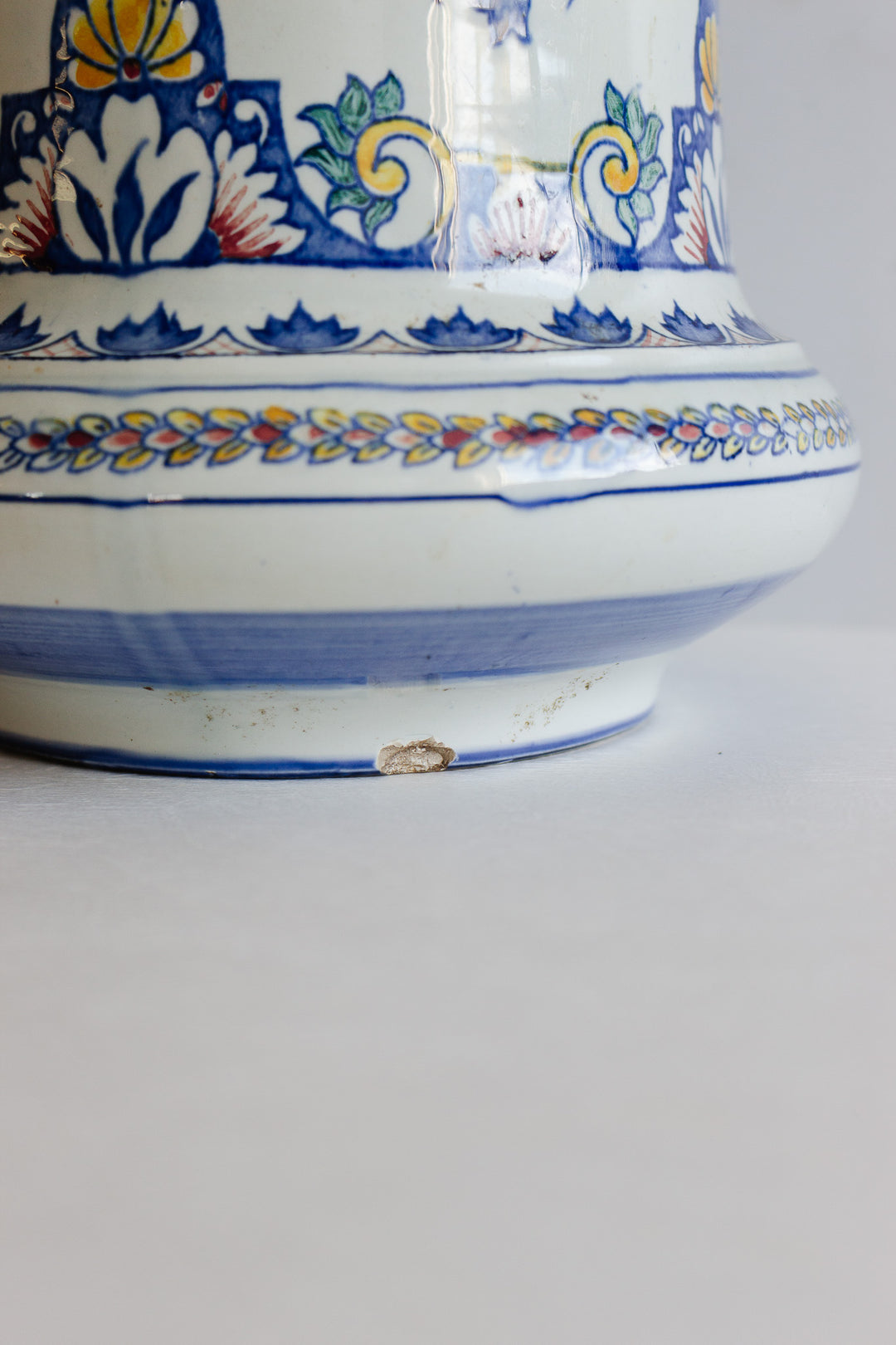 oversized gien ceramic hand painted vase, circa 1953