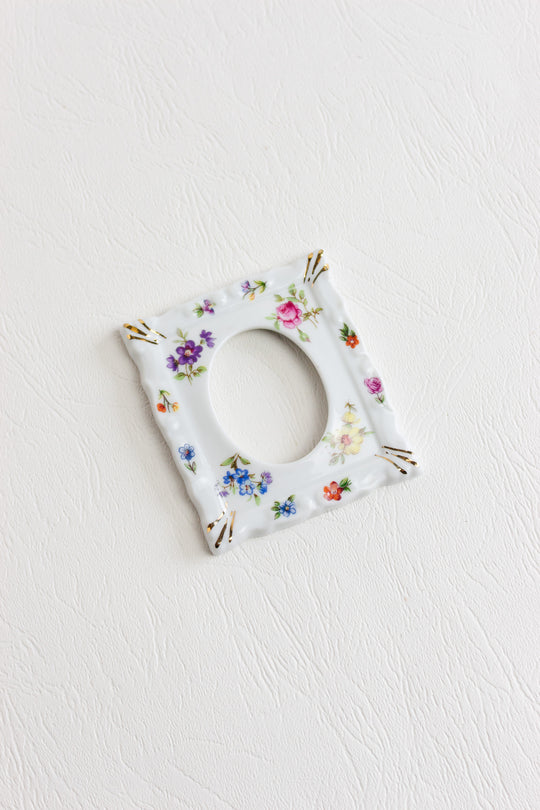 vintage limoges porcelain floral photo frame
