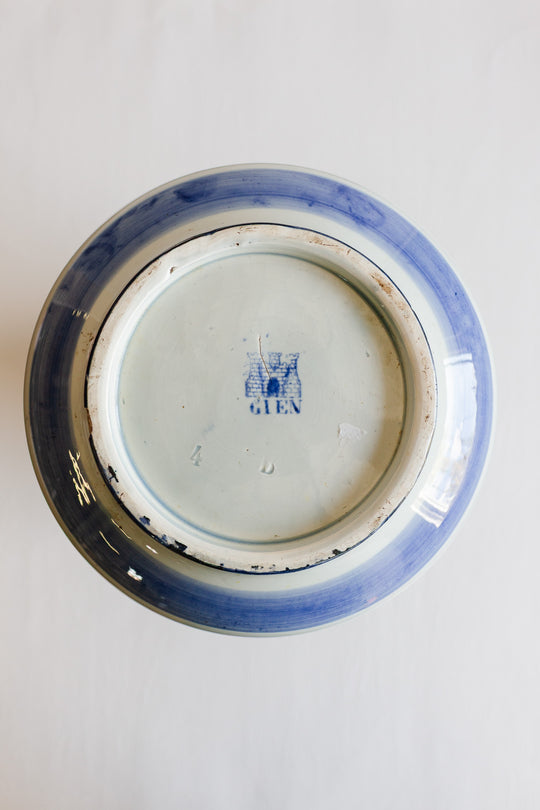 oversized gien ceramic hand painted vase, circa 1953