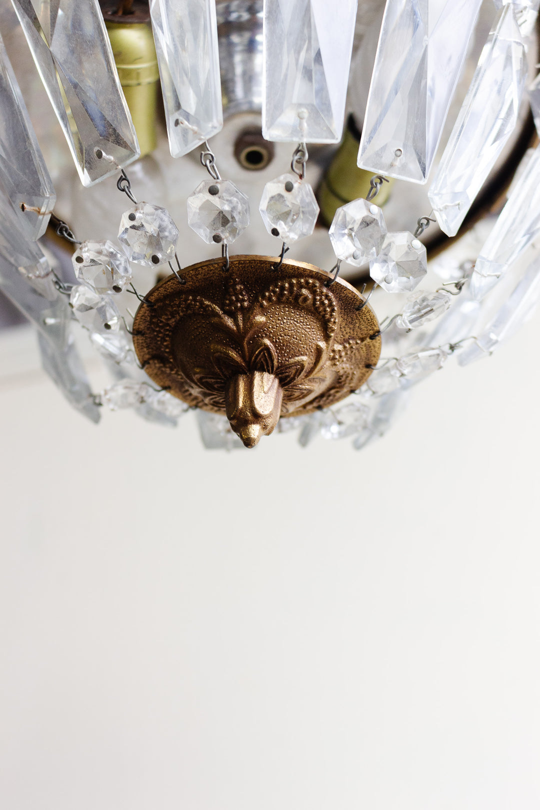 1920s french empire crystal basket chandelier