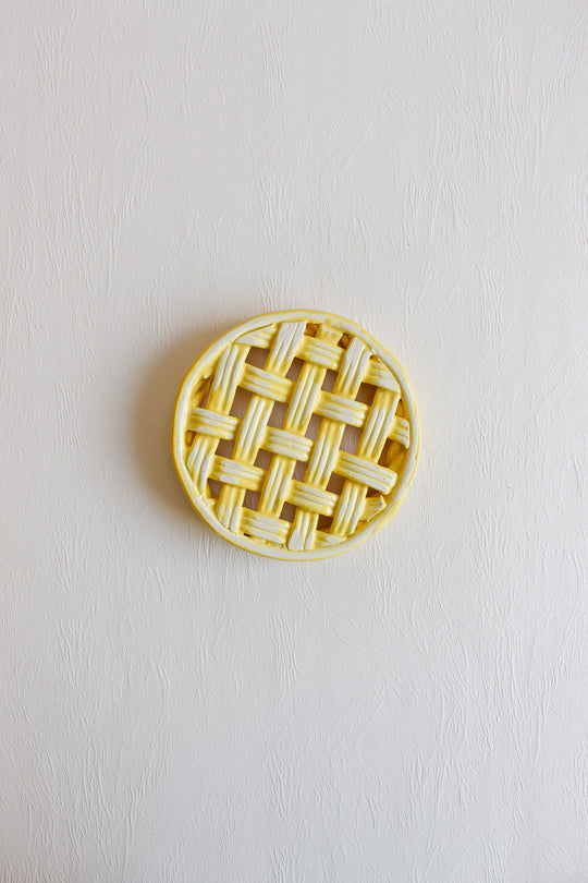 vintage french basketweave ceramic "sous-verre"