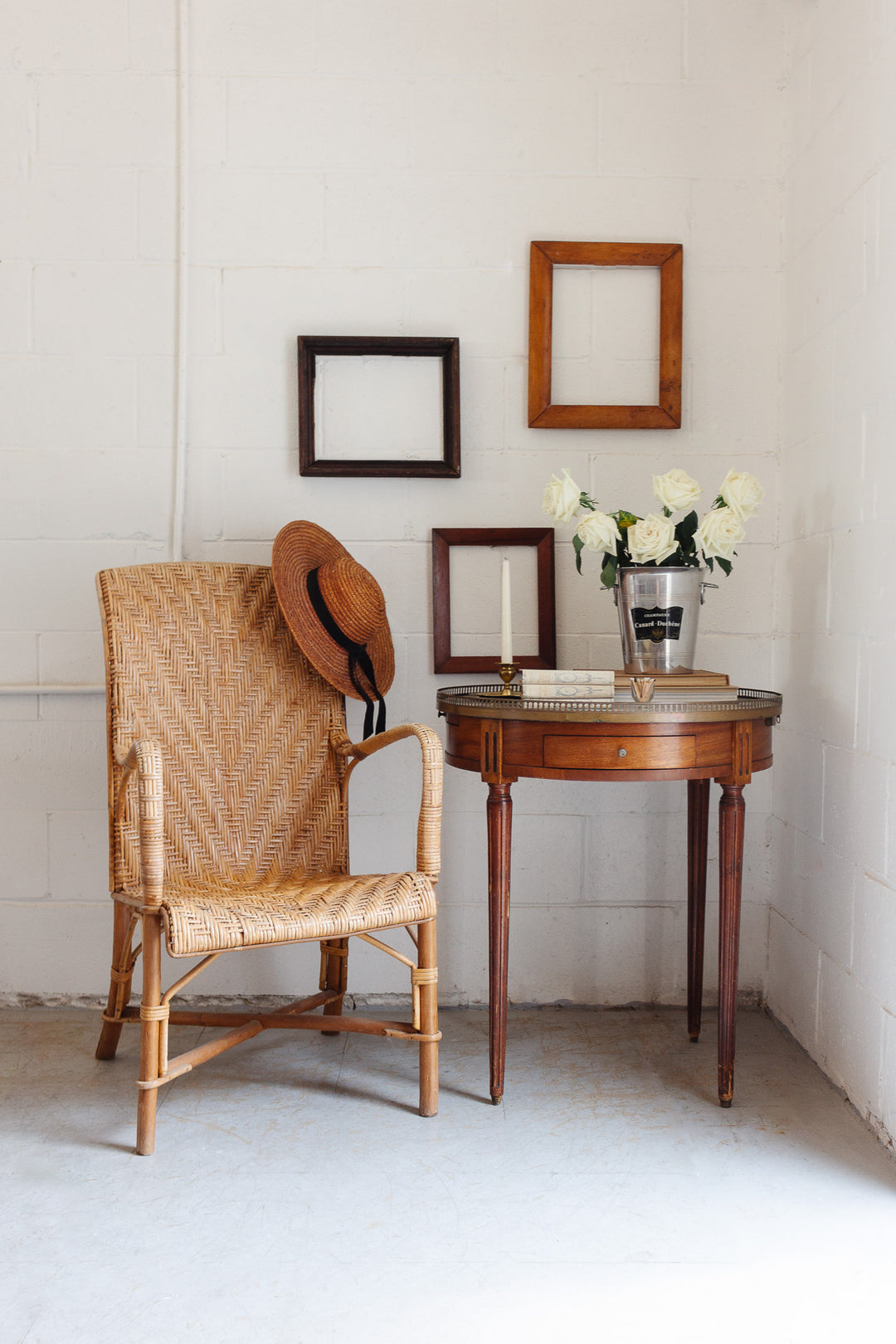 1920s French Riviera bamboo and rattan armchairs