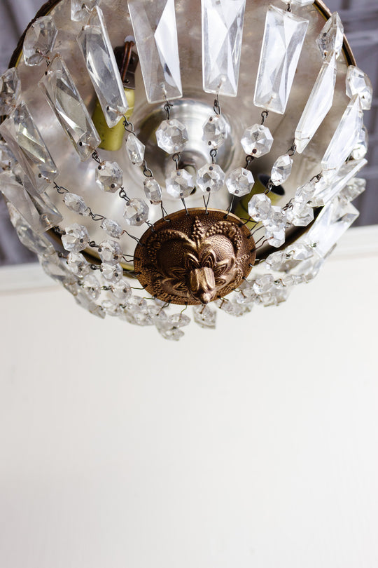 1920s french empire crystal basket chandelier i