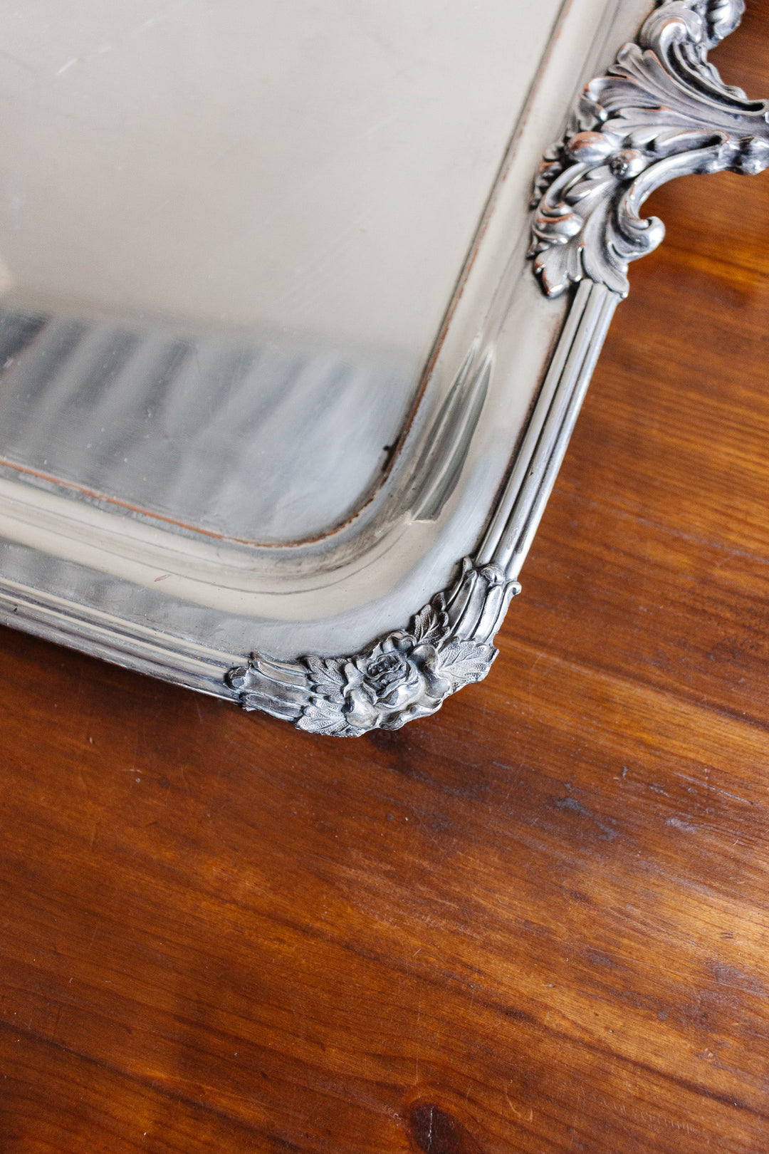 turn of the century French silver plate art nouveau serving tray
