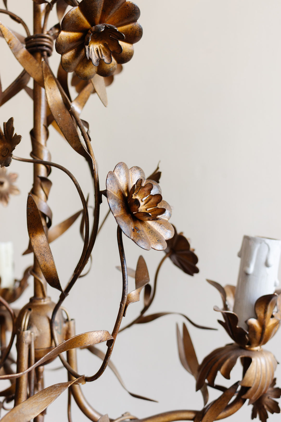 vintage french gilt tole chandelier