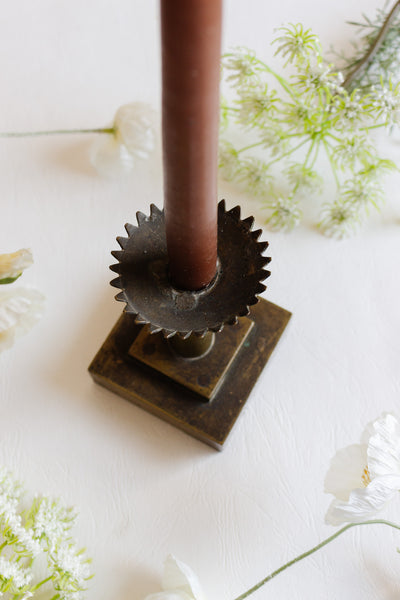 vintage french brutalist candlestick