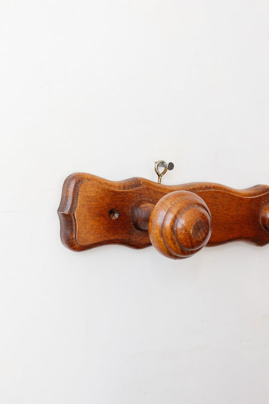 antique french 4 prong wood patère
