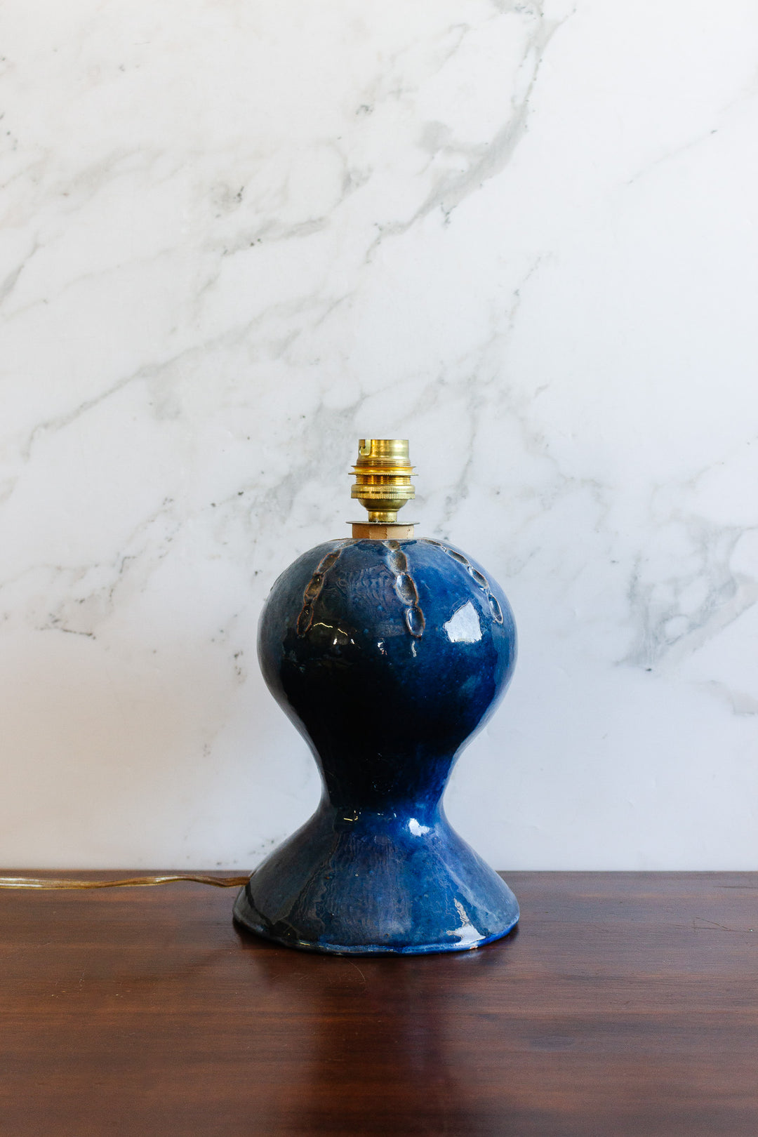 vintage french handmade pottery lamp