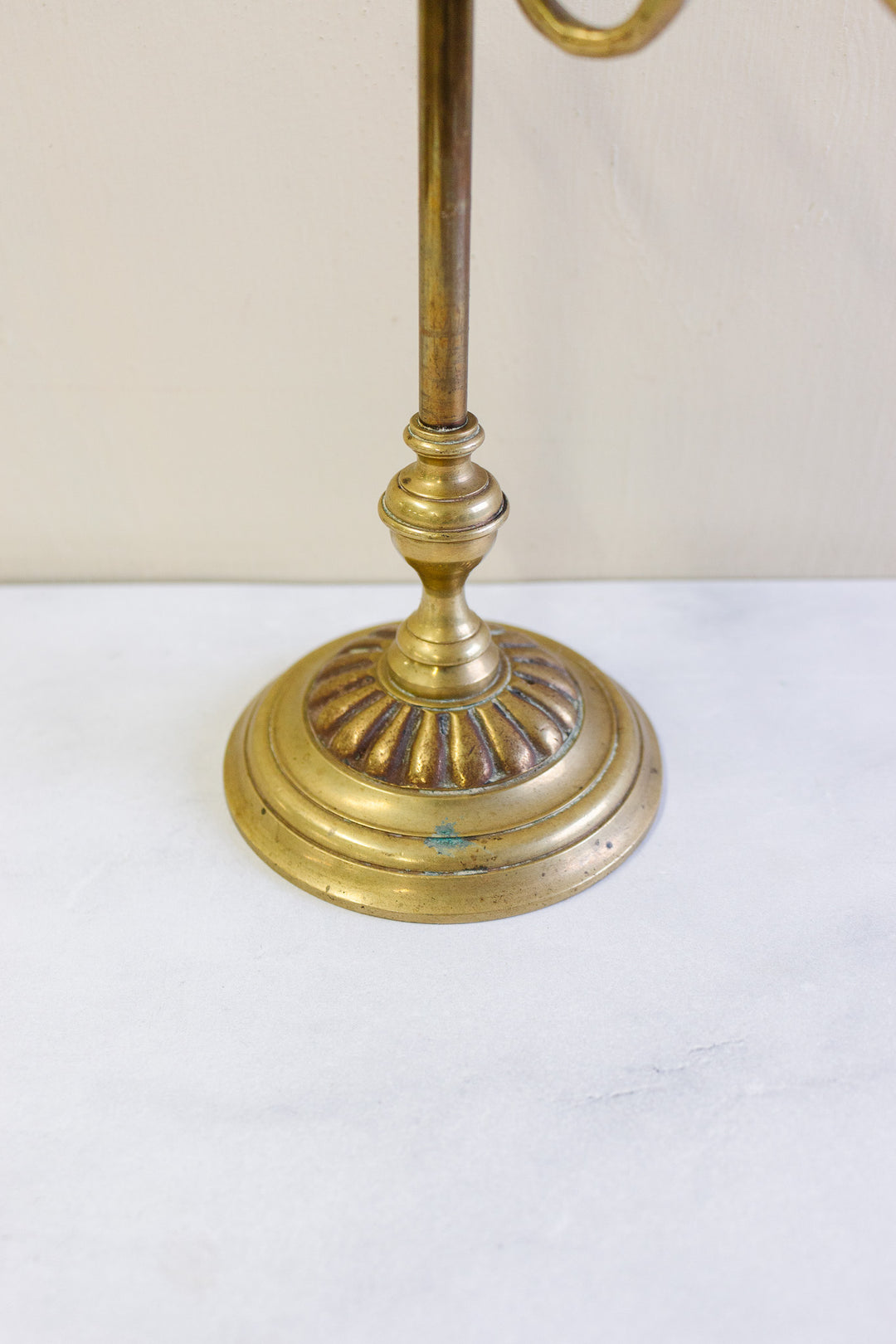 19th century french brass cantilever piano candlesticks, set of 2