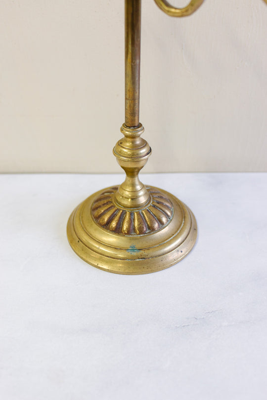 19th century french brass cantilever piano candlesticks, set of 2
