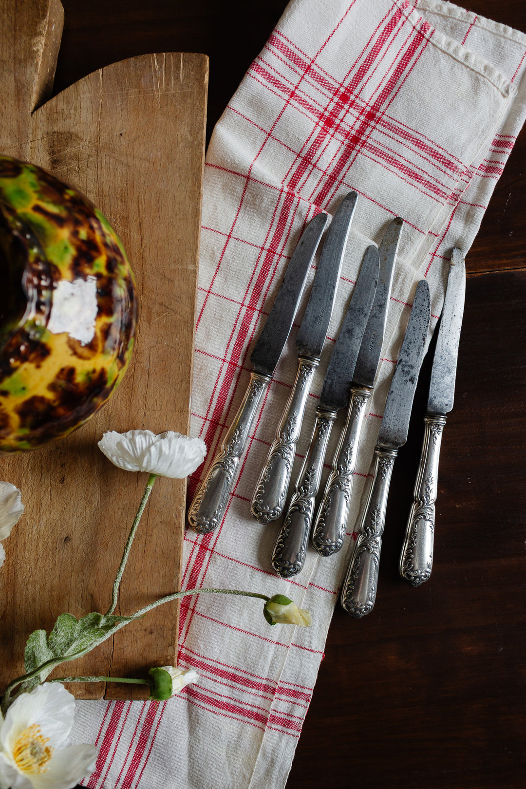 antique french silver plate "paris" knives, set of 10