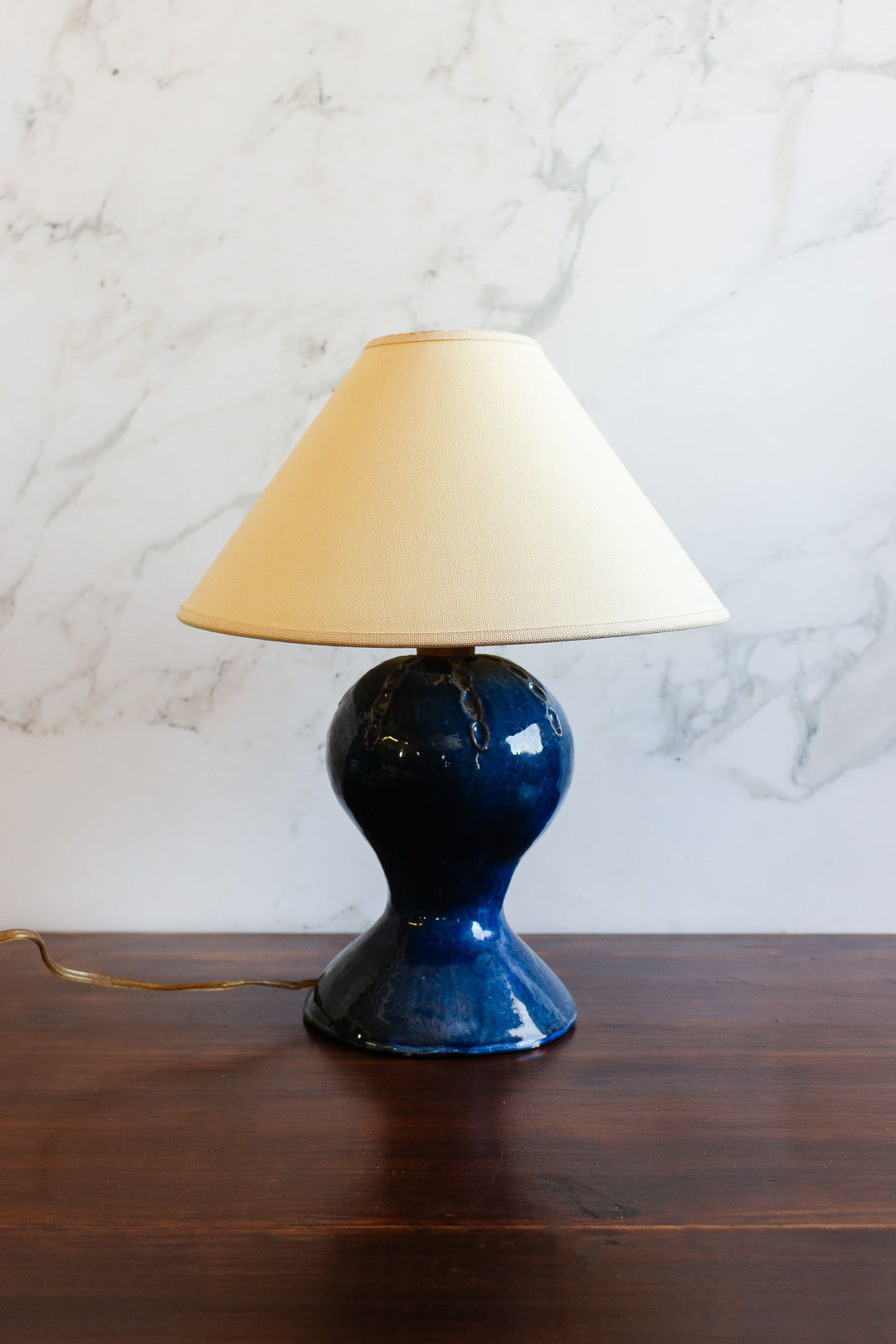 vintage french handmade pottery lamp