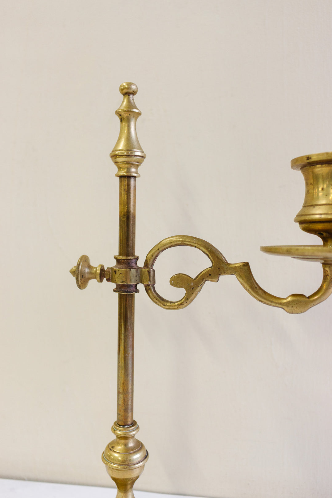19th century french brass cantilever piano candlesticks, set of 2