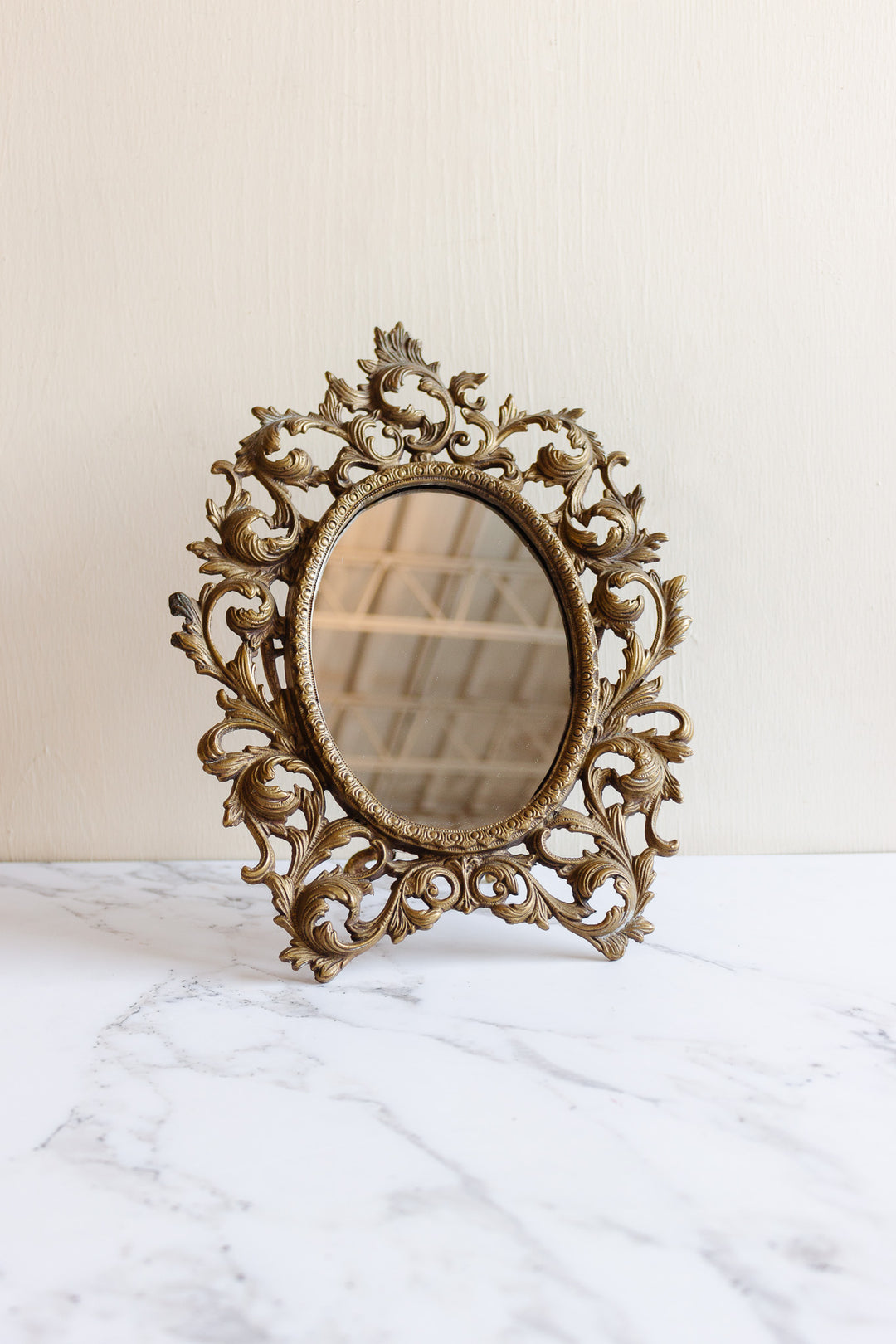 vintage french rococo style petite gilt ormolu vanity mirror