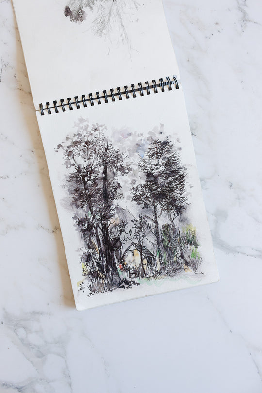 vintage french artist sketchbook