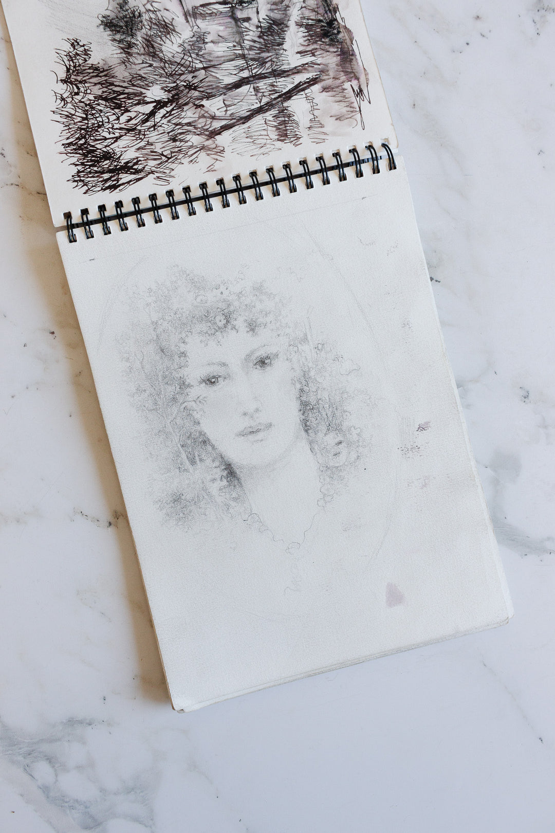 vintage french artist sketchbook