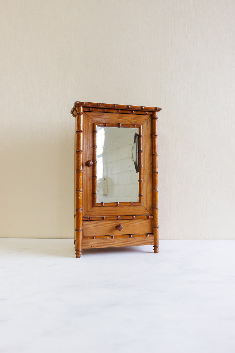 turn of the century French salesman sample faux bamboo armoire