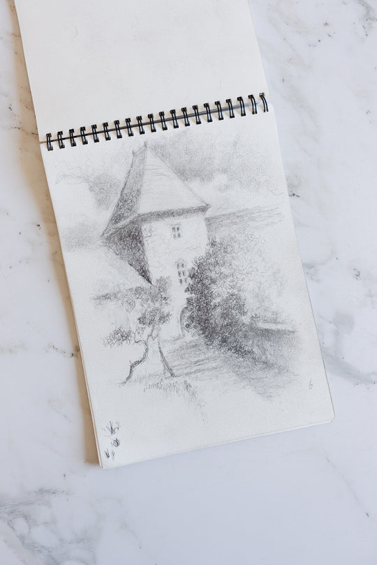 vintage french artist sketchbook