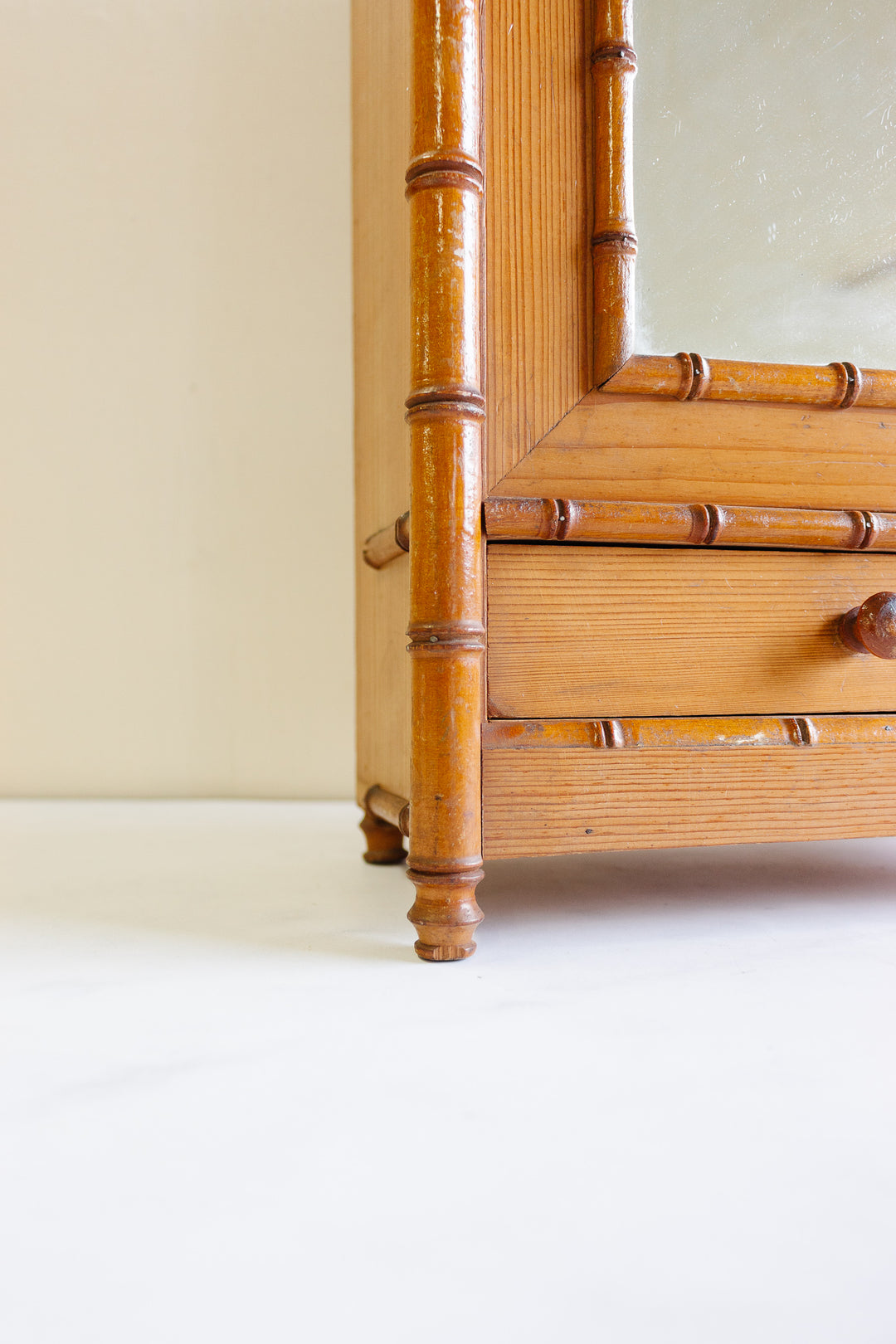 turn of the century French salesman sample faux bamboo armoire