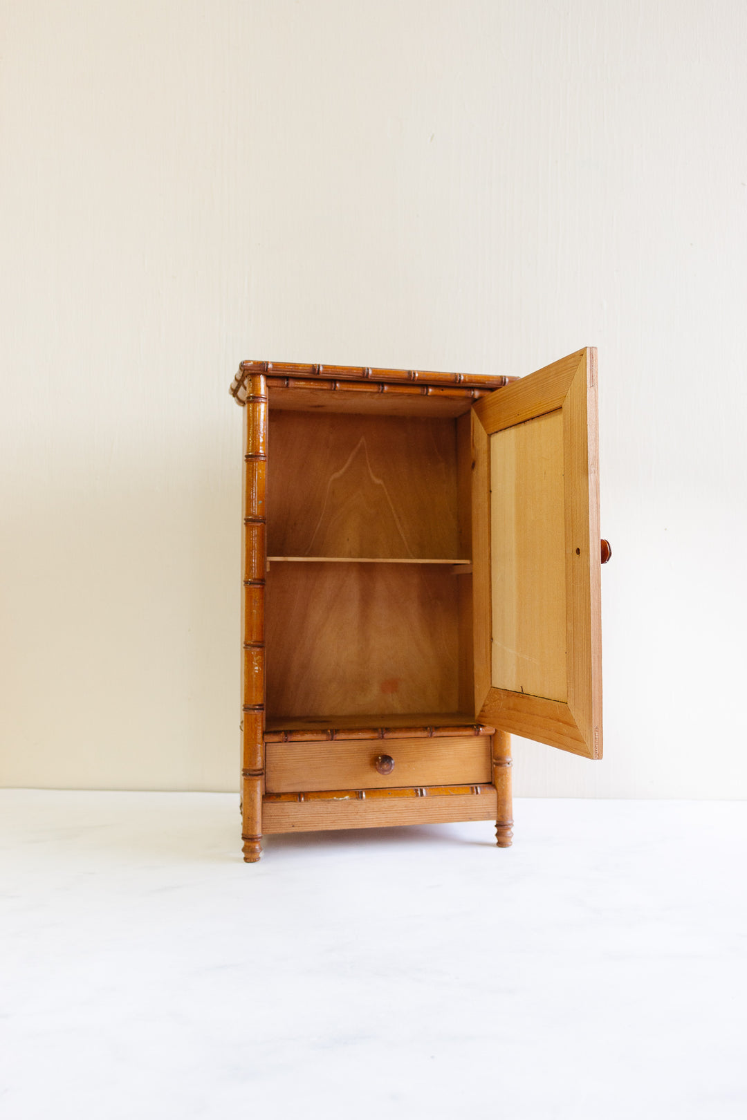 turn of the century French salesman sample faux bamboo armoire