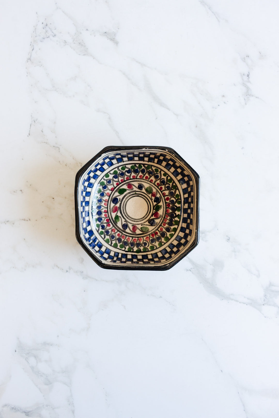 vintage tunisien handpainted trinket dish