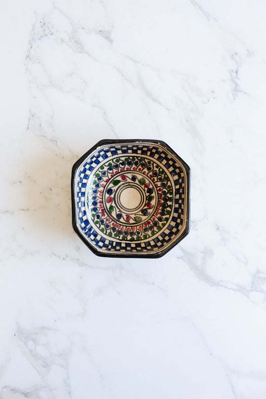 vintage tunisien handpainted trinket dish