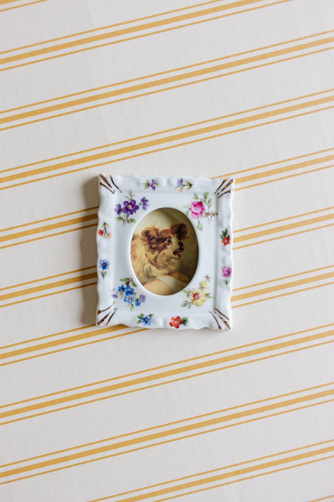 vintage limoges porcelain floral photo frame