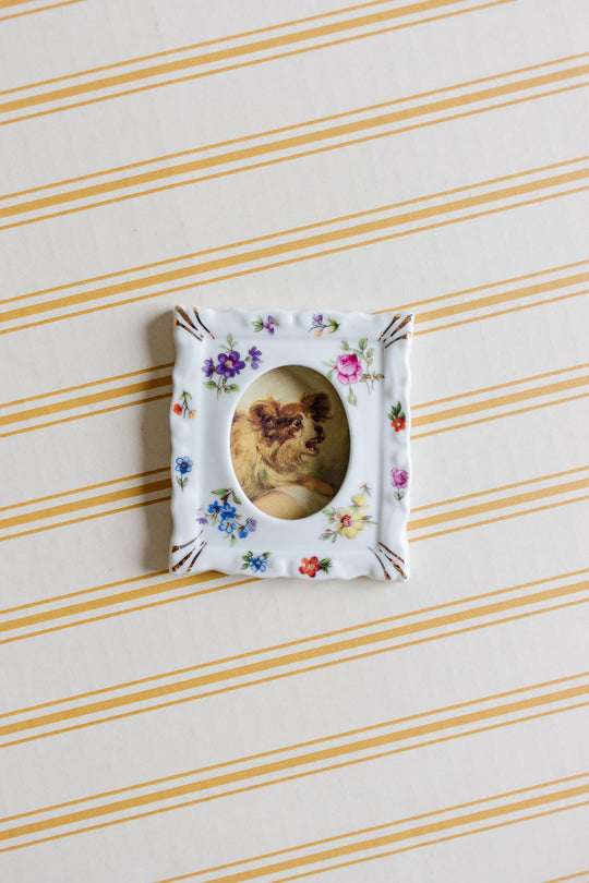 vintage limoges porcelain floral photo frame