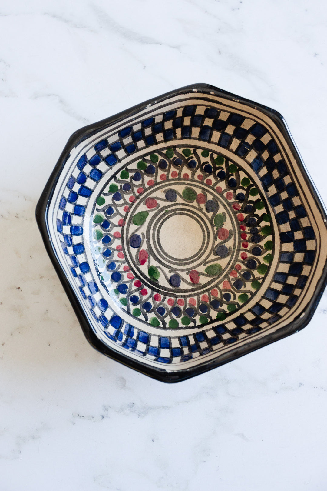 vintage tunisien handpainted trinket dish